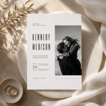 Modern Minimalistisk Svart & Vitt Foto Bröllop