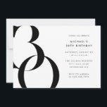 Modern minimalistisk Svarta vita 30års födelsedag  Inbjudningar<br><div class="desc">Modern minimalistisk inbjudan från stil 30års födelsedag-partiet i svartvitt, redigerbar mall för information om din anpassningsbar-händelse. Denna milstolpe födelsedagsfest inbjudan är den perfekt plockan om man tittar för en inbjudan från manar 30års födelsedag, elegant vuxen födelsedagsfest inbjudan, inbjudan till 30-årsdag, ett modernt men elegant trettioårskort eller till och med som...</div>