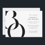 Modern minimalistisk Svarta vita 30års födelsedag  Inbjudningar<br><div class="desc">Modern minimalistisk inbjudan från stil 30års födelsedag-partiet i svartvitt, redigerbar mall för information om din anpassningsbar-händelse. Denna milstolpe födelsedagsfest inbjudan är den perfekt plockan om man tittar för en inbjudan från manar 30års födelsedag, elegant vuxen födelsedagsfest inbjudan, inbjudan till 30-årsdag, ett modernt men elegant trettioårskort eller till och med som...</div>
