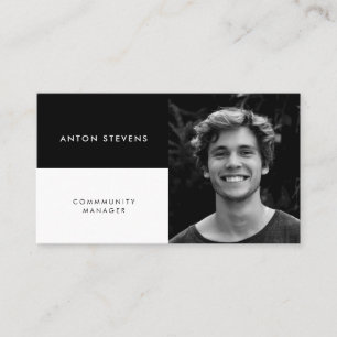 Modern minimalistisk svartvit bild visitkort