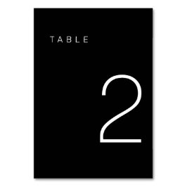 Modern minimalistisk svartvit Bordsnummer 2