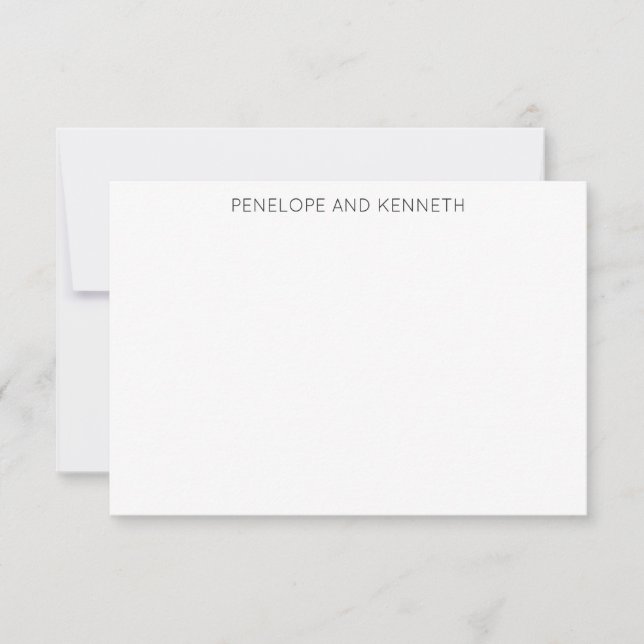 Modern minimalistisk svartvit enkel typografi tack kort (Framsida)