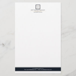 Modern minimalistisk svartvit Logotyp Brevpapper