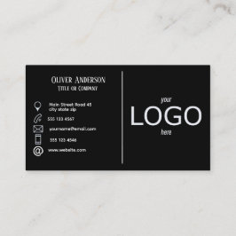 Modern minimalistisk svartvit logotyp c visitkort