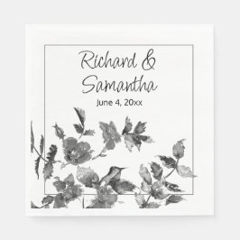 Modern minimalistisk svartvit ro pappersservett