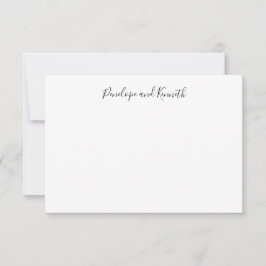 Modern minimalistisk svartvit skripttypografi tack kort