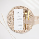 Modern minimalistisk svartvitt Bröllop-middag Meny<br><div class="desc">Designad att samordna med för inbjudan till "Rena" bröllop. Om du vill ändra information klickar du på Information. Om du vill flytta texten eller ändra storlek, teckensnitt eller färg klickar du på Redigera med Design Verktyg. Visa samlingslänken på den här sidan om du vill se alla matchande objekt i den...</div>