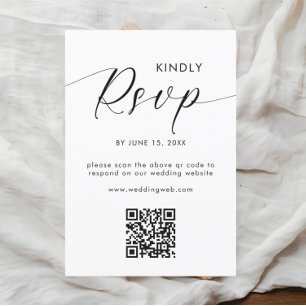 Modern, minimalistisk svartvitt QR-kod OSA Kort