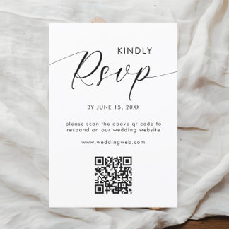 Modern, minimalistisk svartvitt QR-kod OSA Kort