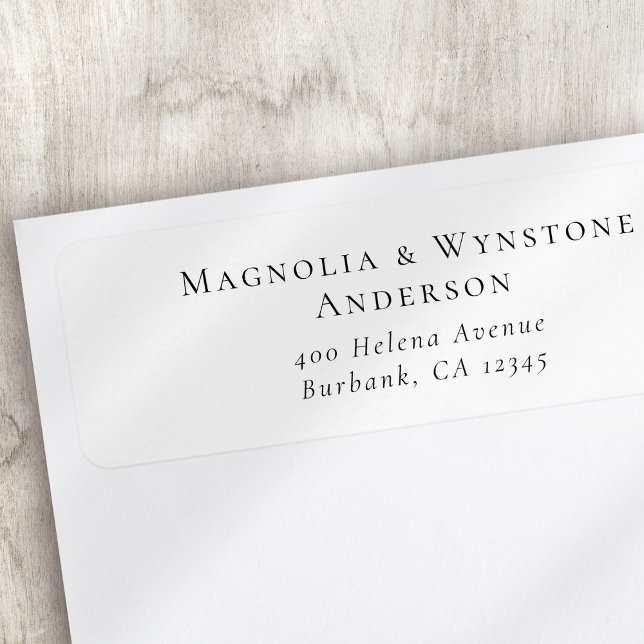 Modern minimalistisk svartvitt returadress etikett (Skapare uppladdad)