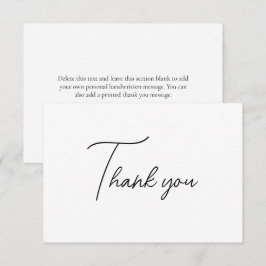 Modern minimalistisk svartvitt tack kort