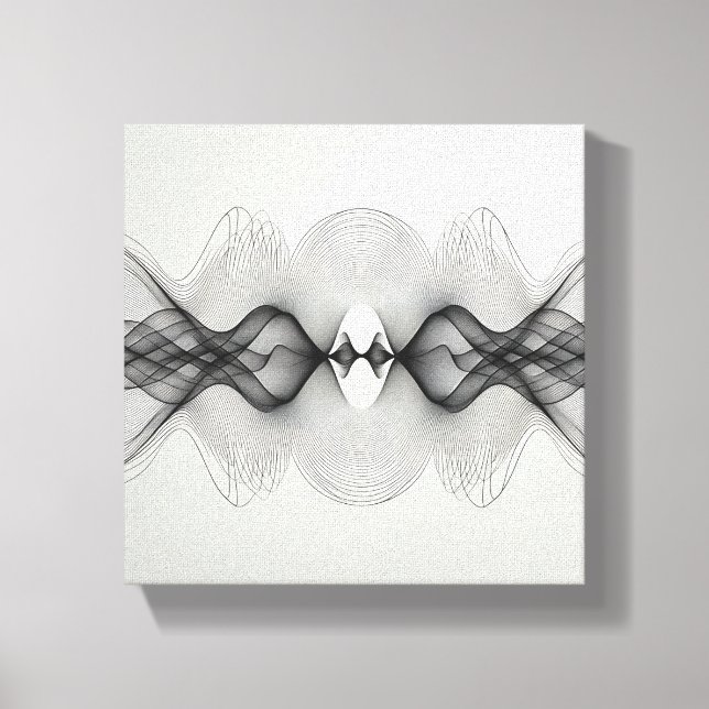 Modern minimalistisk symmetrisk linjekonst - Abstr Canvastryck (Framsida)