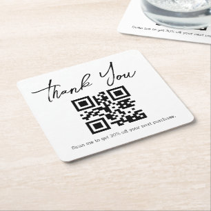 modern minimalistisk tack affärs qr-kod underlägg papper kvadrat