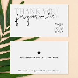 Modern minimalistisk Tack för orderinfogning Visitkort