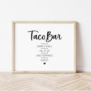 Modern minimalistisk tako Pub Fiesta-signal Poster