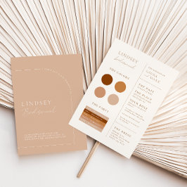Modern minimalistisk Tan Arch Bridesmaid Info Card Inbjudningar