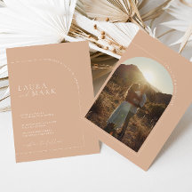 Modern minimalistisk Tan Boho Arch-foto Bröllop