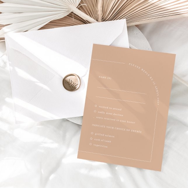 Modern minimalistisk Tan Boho Arch-måltider OSA Kort (Skapare uppladdad)