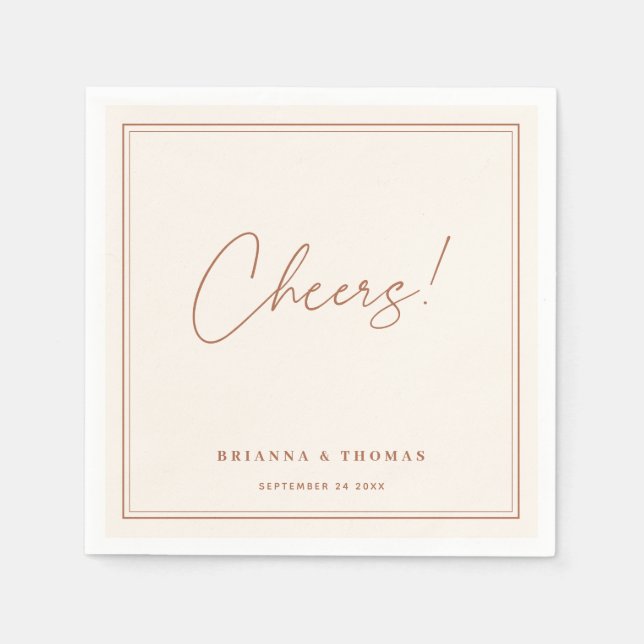 Modern minimalistisk Terracotta Bröllop Napkins Pappersservett (Framsidan)