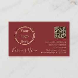 Modern minimalistisk terracotta QR-kod Visitkort