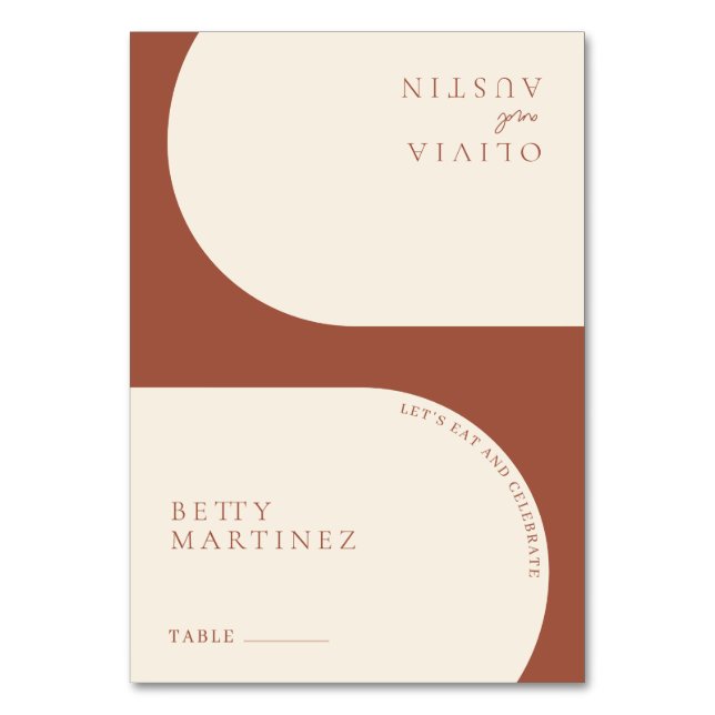 Modern minimalistisk terrorist Arch Bröllop Guest Bordsnummer (Framsidan)