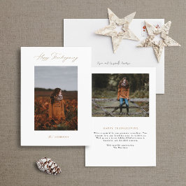 Modern minimalistisk Thanksgiving-fotokort Julkort