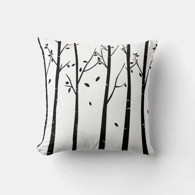 Modern minimalistisk Träd Woodland Kudde (Framsida)