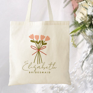 Modern minimalistisk trendig blomster-typografi br tygkasse