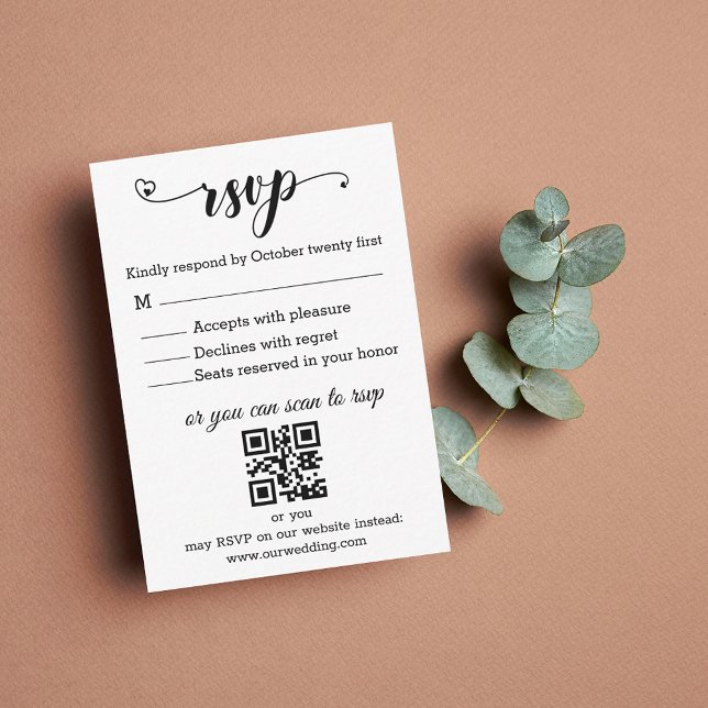 modern minimalistisk trendig chic script rsvp bröl anteckningskort (Skapare uppladdad)