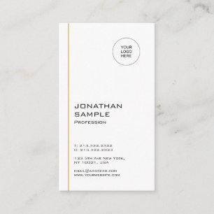 Modern minimalistisk trendig cool guld vit vertika visitkort