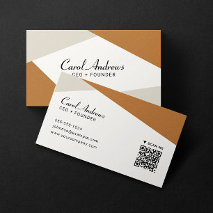 Modern minimalistisk trendig geometrisk form QR-ko Visitkort