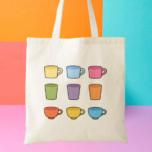 Modern minimalistisk trendig nyckfull kaffe tygkasse
