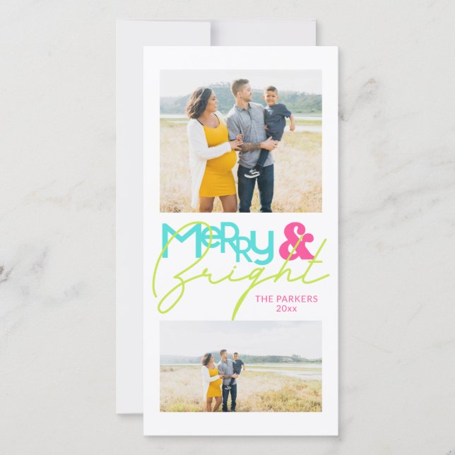 Modern minimalistisk typografi 2 fotomerry Bright Meddelande (Framsida)