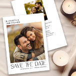Modern minimalistisk typografi 2 fotospara datum spara datumet<br><div class="desc">Det här moderna underhållet av datumkortet har en minimalistisk design som ger utrymme för två foton. Snyggten visas på en vit bakgrund. Med anpassningsbar längst bak kan du lägga till information om bröllop.</div>