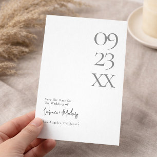Modern Minimalistisk Typografi Bröllop Spara Datum Datumet