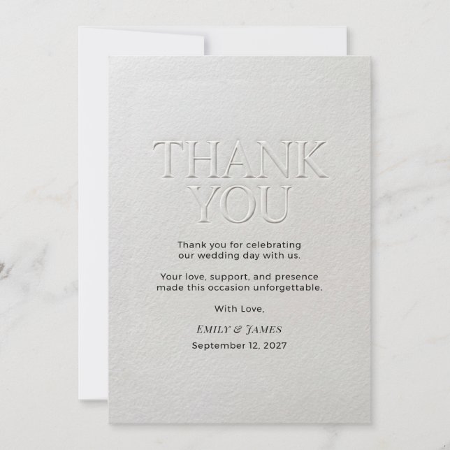Modern Minimalistisk Typografi Bröllop Tack Kort (Framsida)