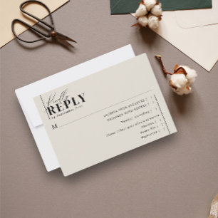 Modern minimalistisk typografi Bröllop Taupe-målti OSA Kort