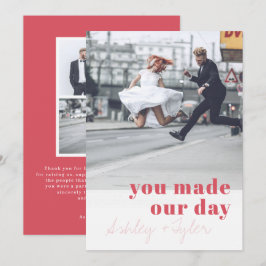 Modern Minimalistisk Typografi Bröllopsfoto Tackko Inbjudningar