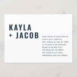 Modern + minimalistisk typografi-bröllopsinbjudan inbjudningar