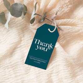 Modern minimalistisk typografi Deep Teal Bröllop Presentetikett