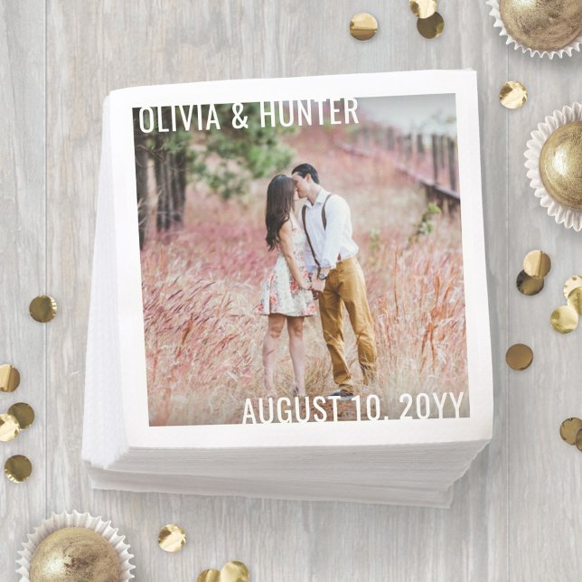 Modern minimalistisk typografi - enkelt foto Bröll Pappersservett (Skapare uppladdad)