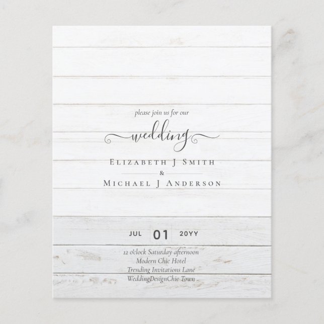 Modern minimalistisk typografi Färg Bröllopsinbjud Flygblad (Framsidan)