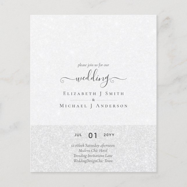 Modern minimalistisk typografi Färg Bröllopsinbjud Flygblad (Framsidan)