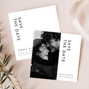 Modern minimalistisk typografi - foto Bröllop Spara Datumet