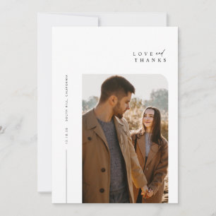 Modern minimalistisk typografi - foto Bröllop Tack Kort