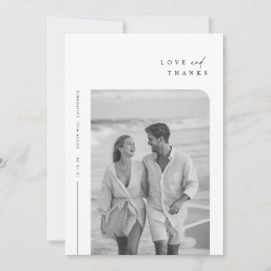 Modern minimalistisk typografi - foto Bröllop Tack Kort