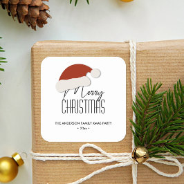 Modern minimalistisk typografi God jul Party Fyrkantigt Klistermärke