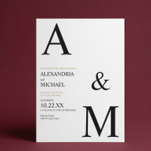 Modern Minimalistisk Typografi Monogram Bröllop