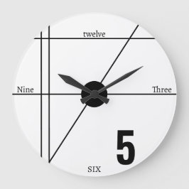 Modern minimalistisk, unik matematisk linje svart stor klocka