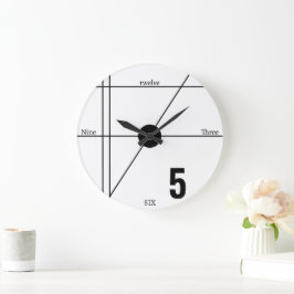 Modern minimalistisk, unik matematisk linje svart stor klocka
